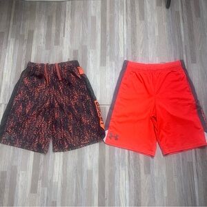 Under Armor Youth Med Black & Orange Athletic Shorts, 2 pairs! With bonus!!